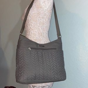 Baggallini Quilted Pocket Hobo Bag - Gray
